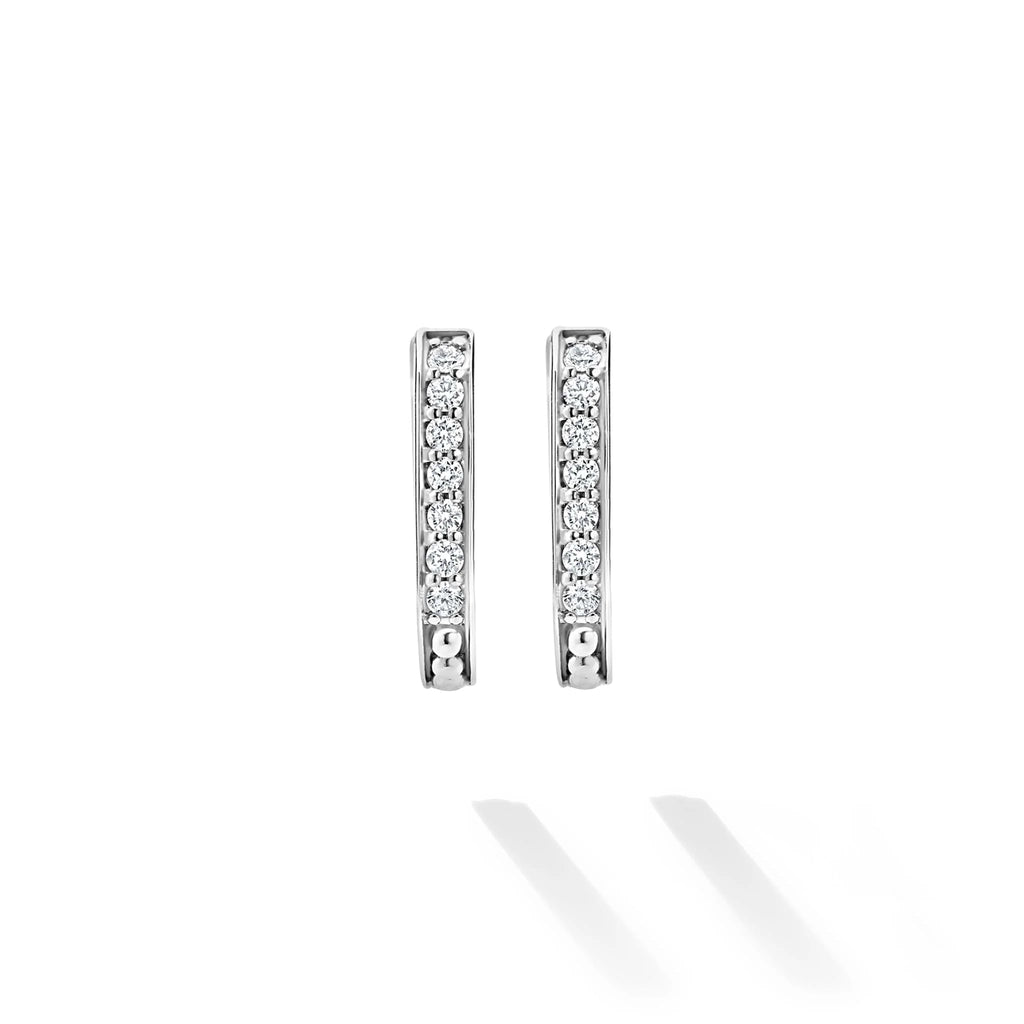 "Caviar Spark" Linear Diamond Hoop Earrings