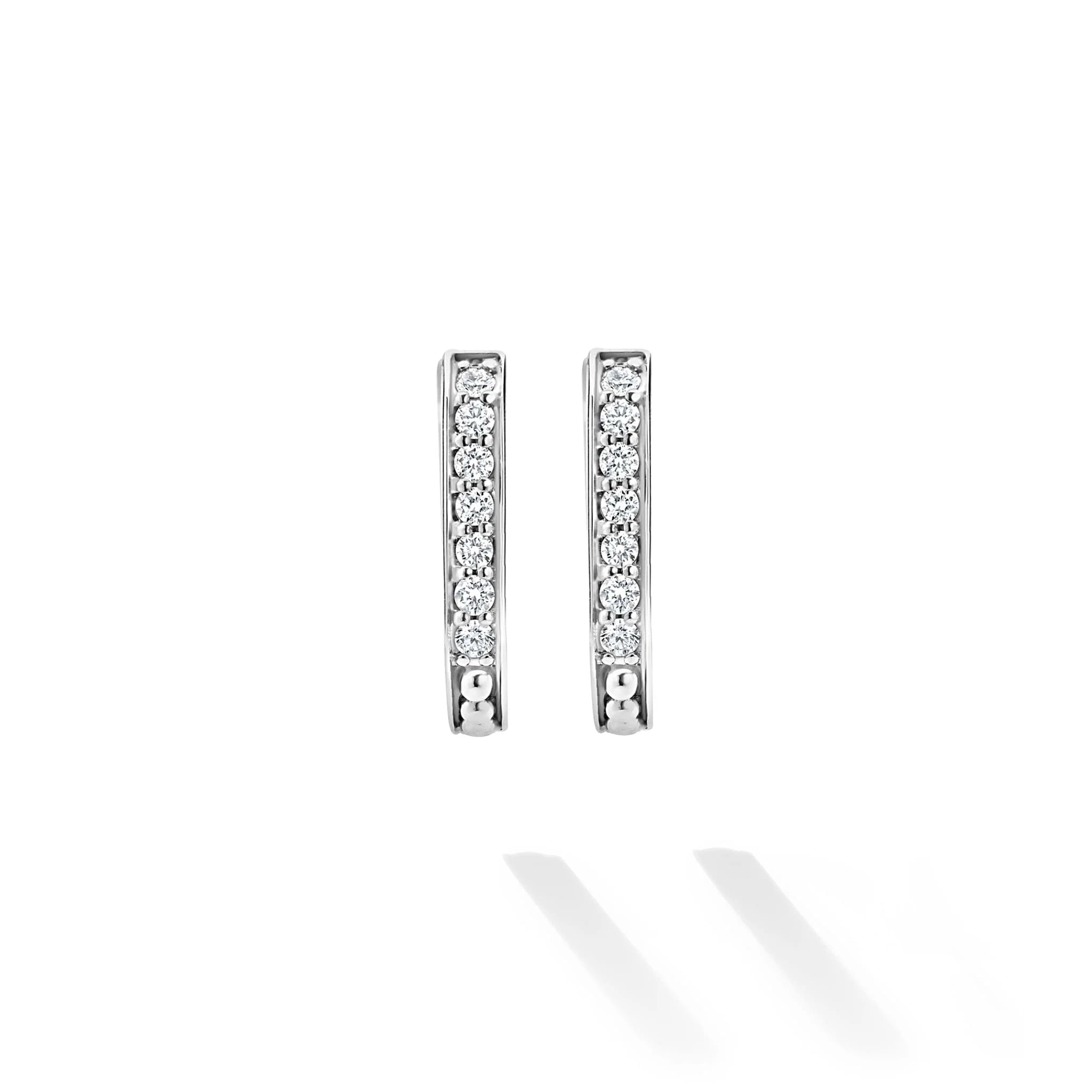 "Caviar Spark" Linear Diamond Hoop Earrings