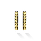 "Signature Caviar" Two-Tone Linear Hoop Earrings