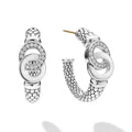 LAGOS "Signature Caviar" Silver Silver Interlocking Diamond Hoop Earring