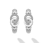 "Signature Caviar" Silver Silver Interlocking Diamond Hoop Earring