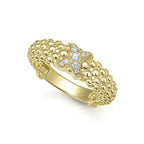 LAGOS "Embrace" 18kt Gold X Caviar Diamond Ring (7)