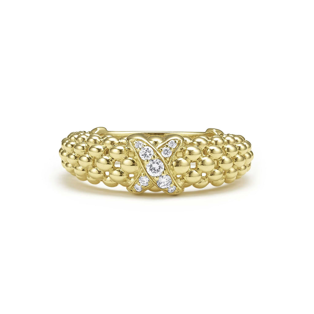 "Embrace" 18kt Gold X Caviar Diamond Ring (7)