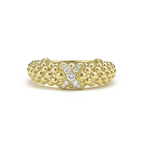 "Embrace" 18kt Gold X Caviar Diamond Ring (7)