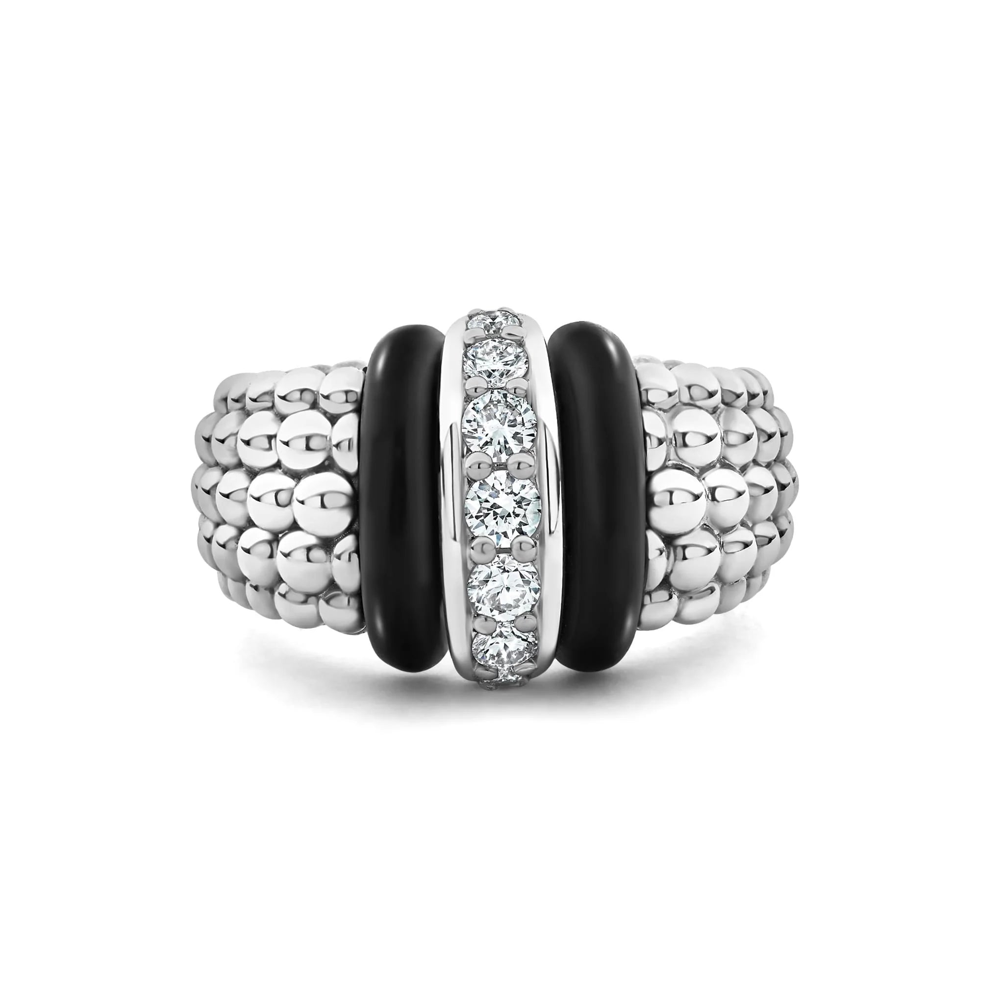 "Black Caviar" Beaded Diamond Ring (7)