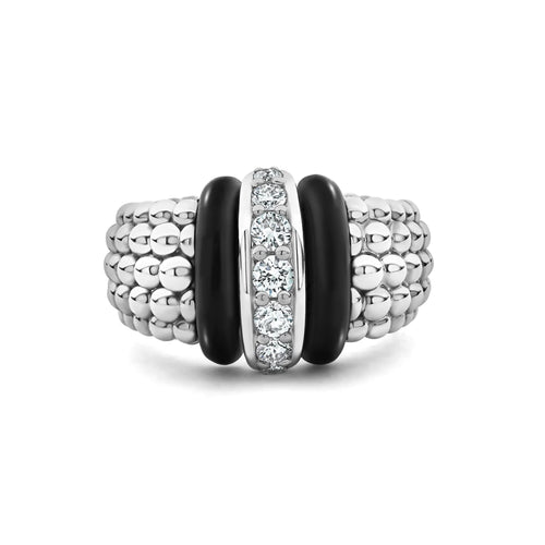 "Black Caviar" Beaded Diamond Ring (7)