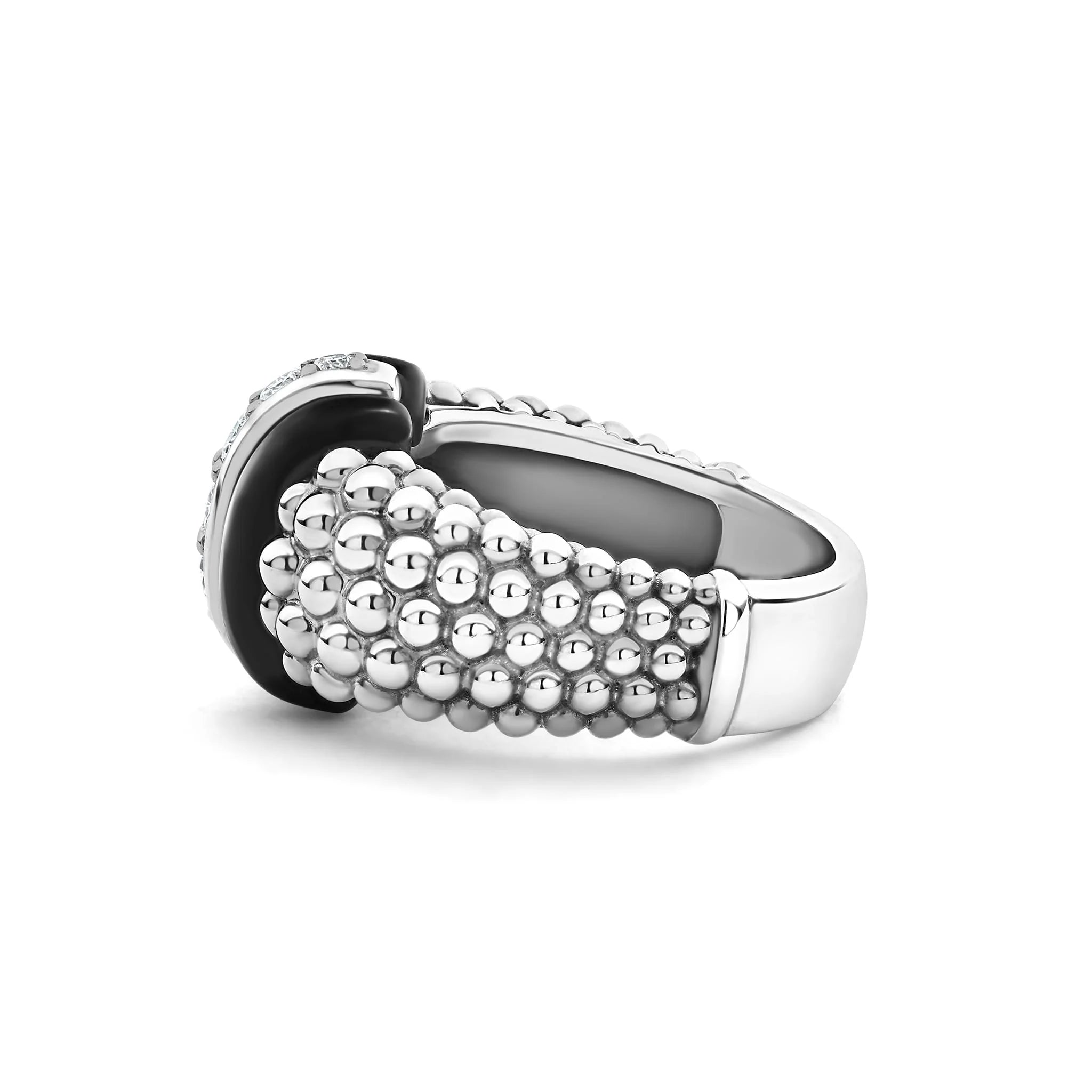 "Black Caviar" Beaded Diamond Ring (7)