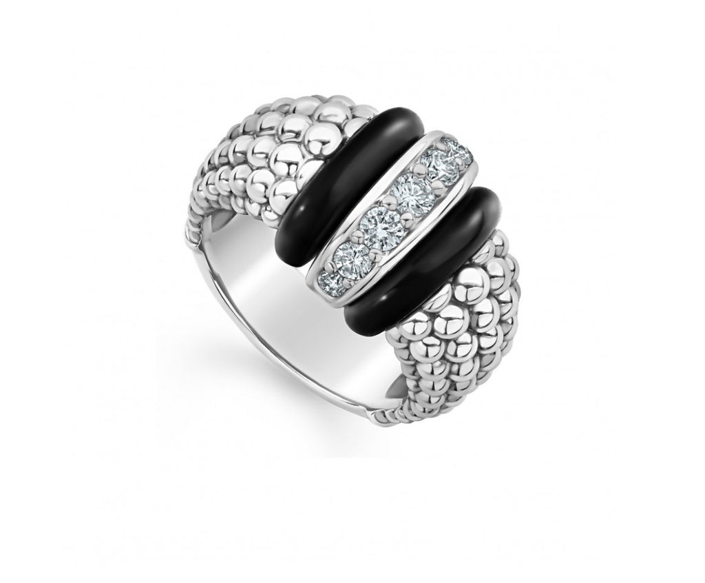 LAGOS "Black Caviar" Beaded Diamond Ring