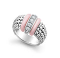 LAGOS "Pink Caviar" Ceramic Caviar Diamond Ring (7)