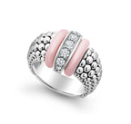 LAGOS "Pink Caviar" Ceramic Caviar Diamond Ring (7)