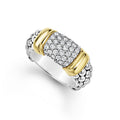 LAGOS "Caviar Lux" Two-Tone Caviar Diamond Ring