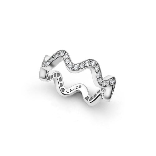LAGOS "Caviar Spark" Wave Diamond Eternity Band Ring (7)