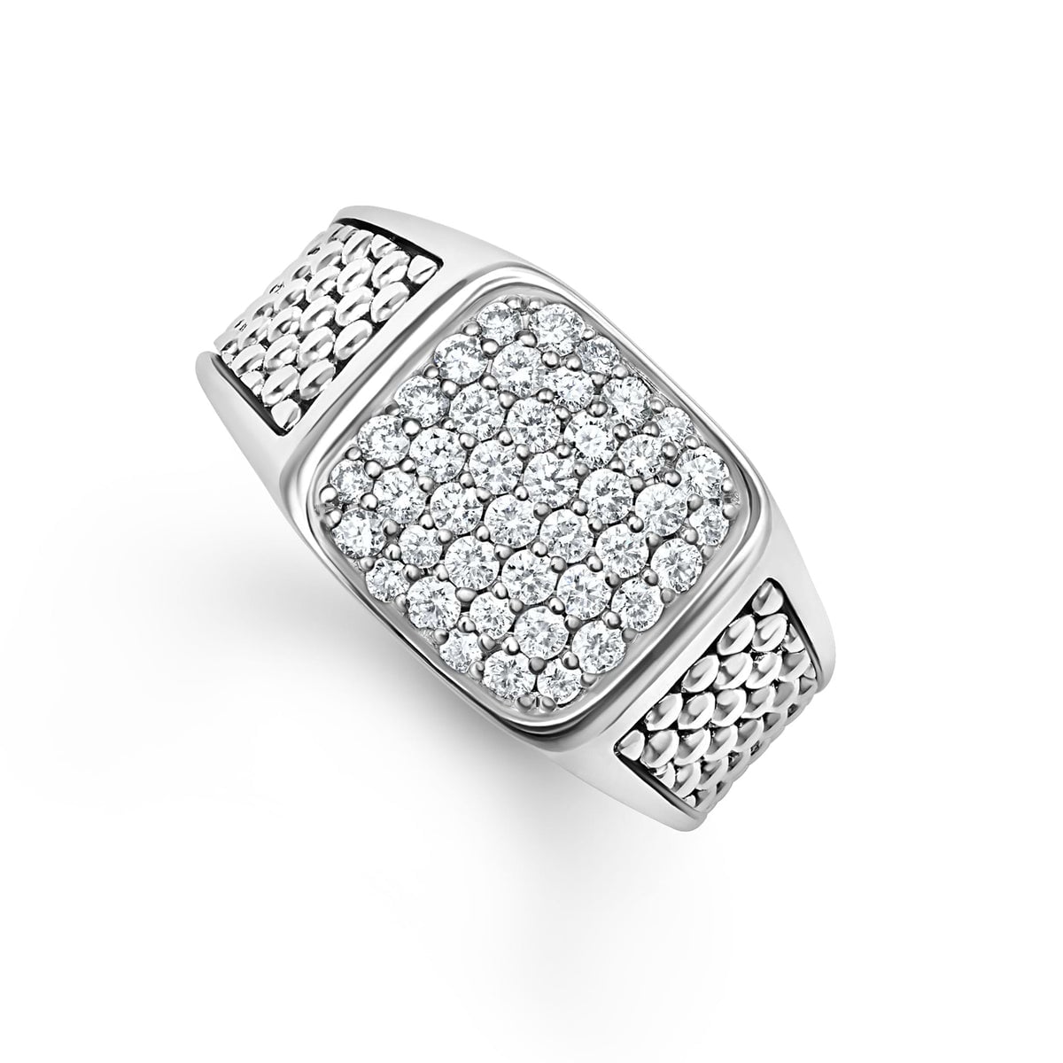 LAGOS "Anthem" Caviar Beaded Square Diamond Ring