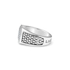 "Anthem" Caviar Beaded Square Diamond Ring