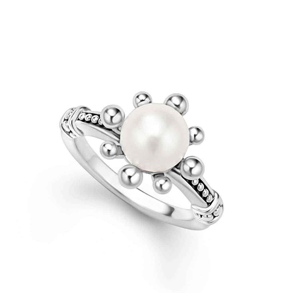 LAGOS "Luna" Fleur Pearl Ring