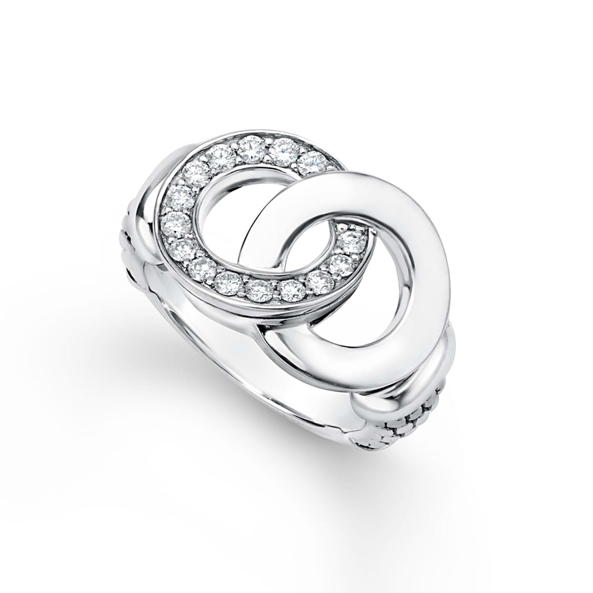 LAGOS Large Signature Caviar Interlocking Diamond Ring (7)