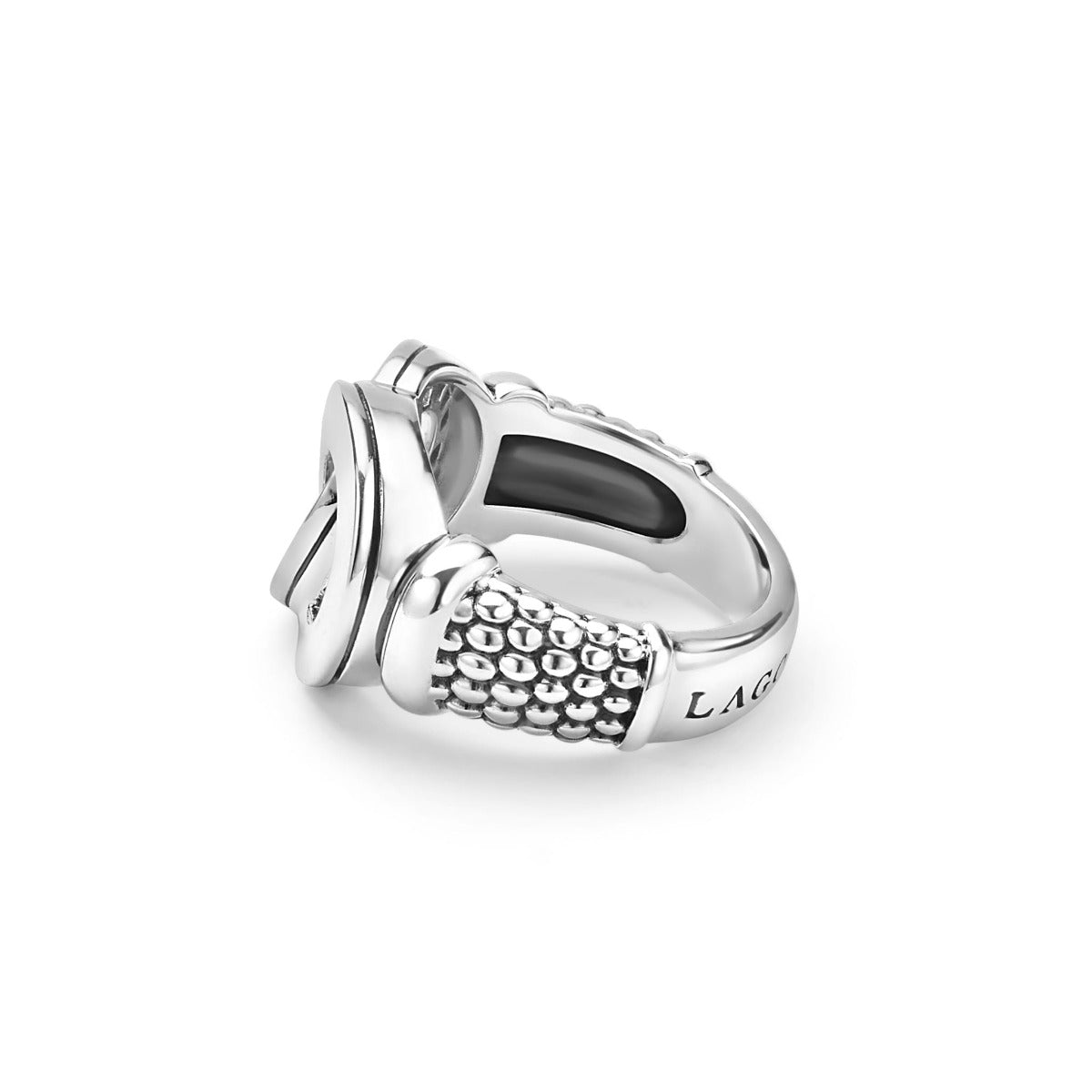 Large Signature Caviar Interlocking Diamond Ring (7)