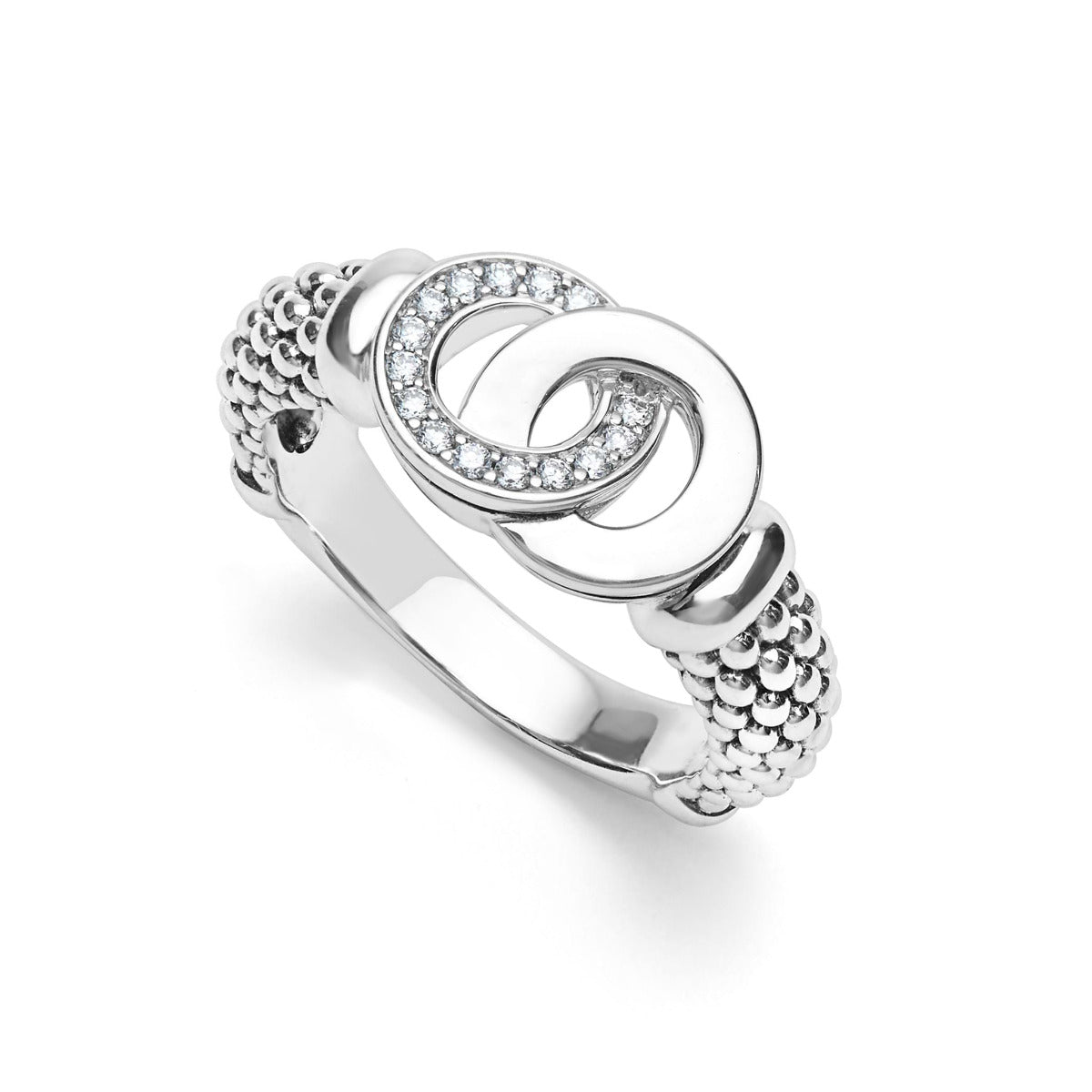 LAGOS Medium Signature Caviar Interlocking Diamond Ring (7)