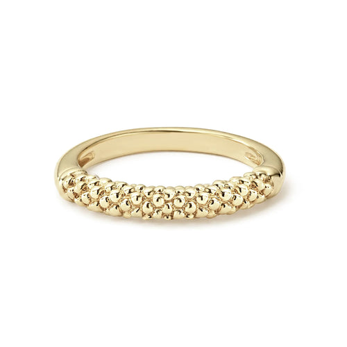 "Caviar Gold" Beaded Stacking Ring in 18kt Yellow Gold (7)