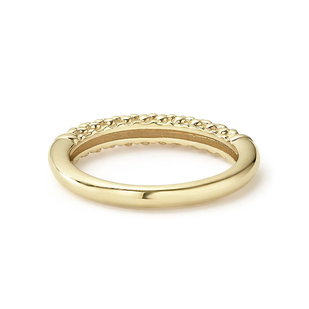 "Caviar Gold" Beaded Stacking Ring in 18kt Yellow Gold (7)