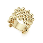 LAGOS "Caviar Gold" Wide Beaded Ring in 18kt Yellow Gold (7)