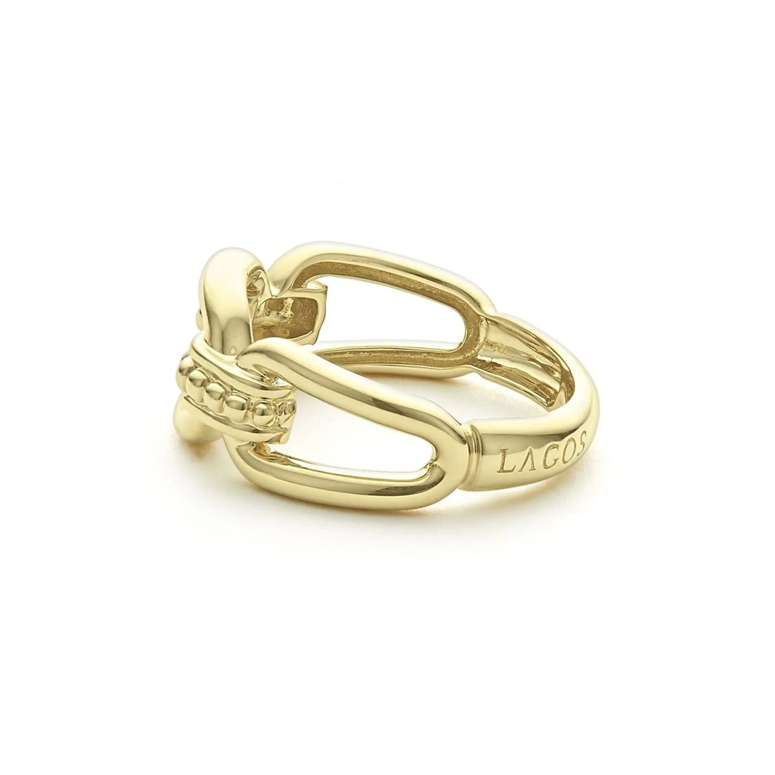 "Signature Caviar" Gold Link Ring (7)