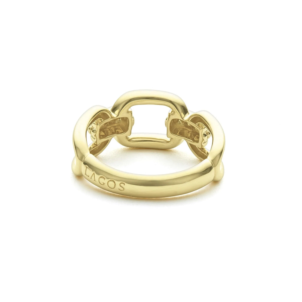 "Signature Caviar" Gold Link Ring (7)