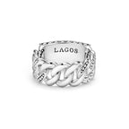 "Anthem" Silver Engravable ID Curb Link Ring