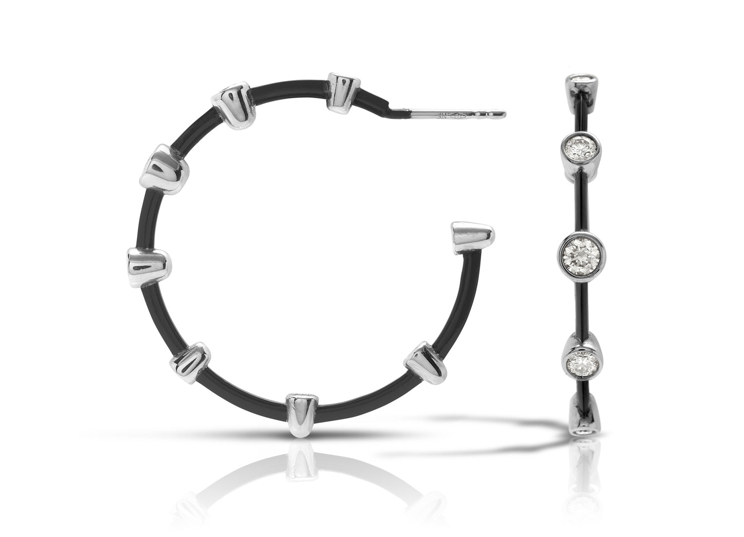 Mariani 18kt White Gold Elettra Diamond Hoop Earrings