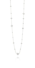 Mariani 18kt White Gold Lucilla Long Diamond Station Necklace