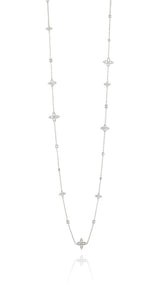 Mariani 18kt White Gold Lucilla Long Diamond Station Necklace