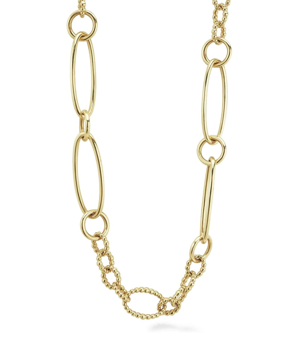 LAGOS "Signature Caviar" 18kt Yellow Gold Link Necklace, 20"