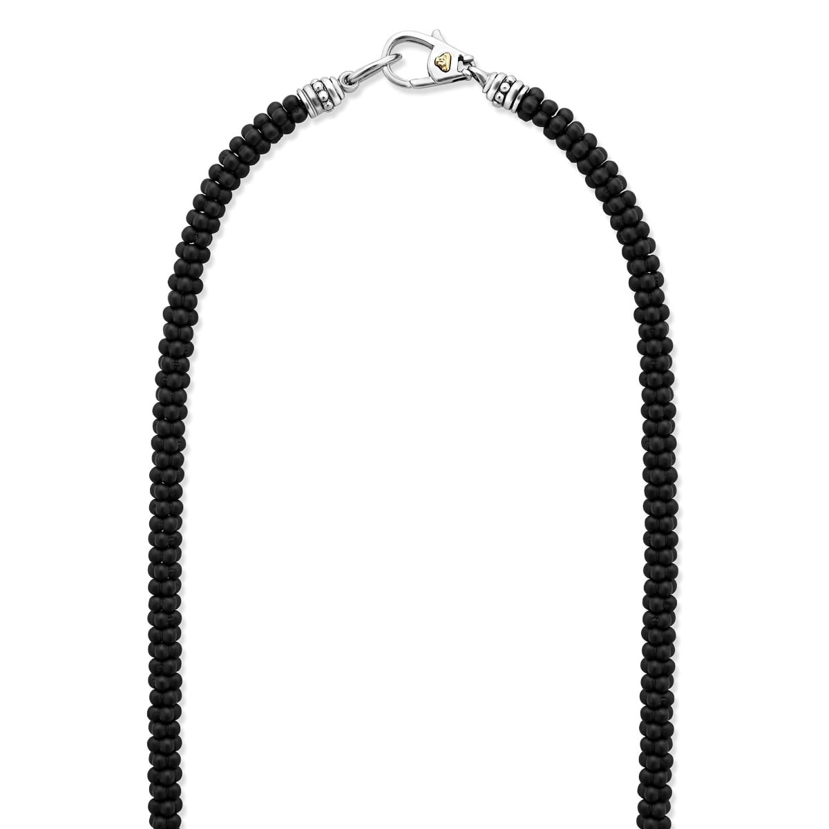"Black Caviar" Matte Black Ceramic Beaded Necklace