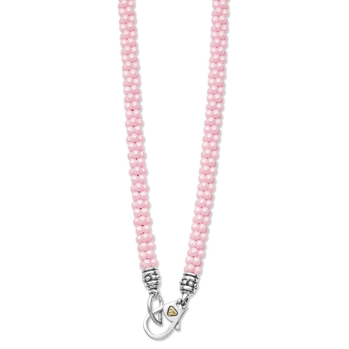 "Pink Caviar" Ceramic Caviar Beaded 18" Necklace