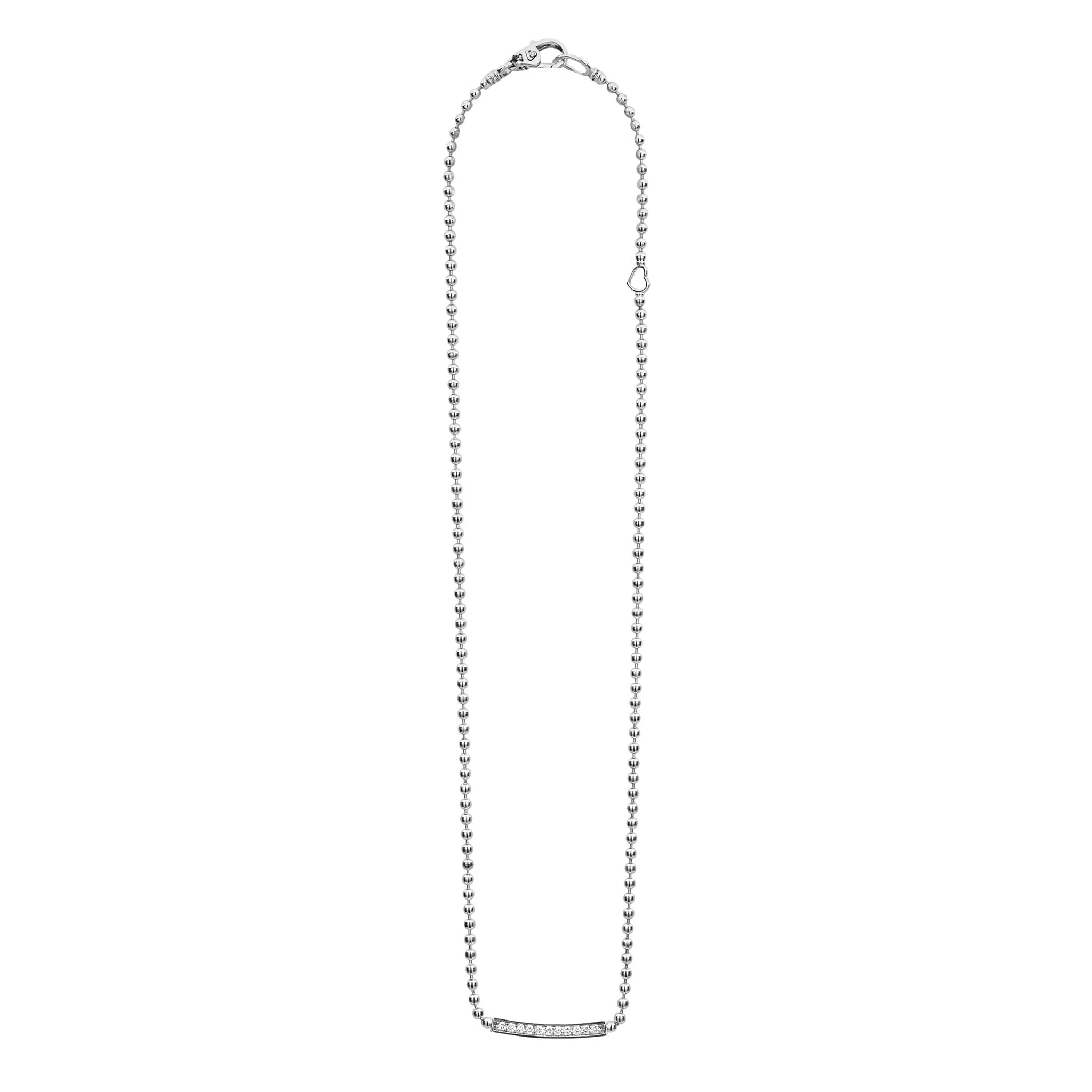 "Caviar Spark" Small Diamond Station Beaded Necklace