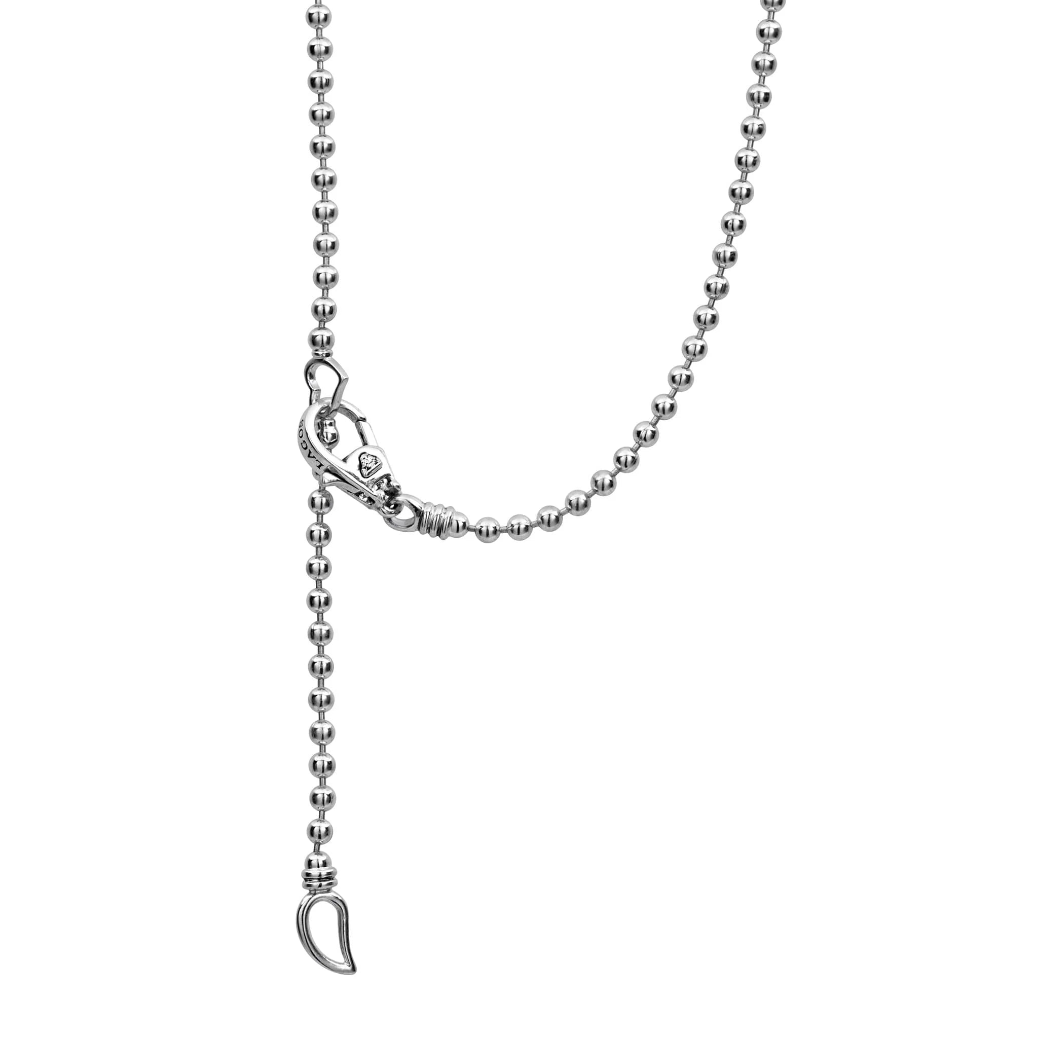 "Caviar Spark" Small Diamond Station Beaded Necklace