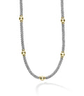 LAGOS "Signature Caviar" 18kt Gold Station Necklace, 16"
