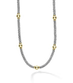 LAGOS "Signature Caviar" 18kt Gold Station Necklace, 16"