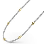 "Signature Caviar" 18kt Gold Station Necklace, 16"