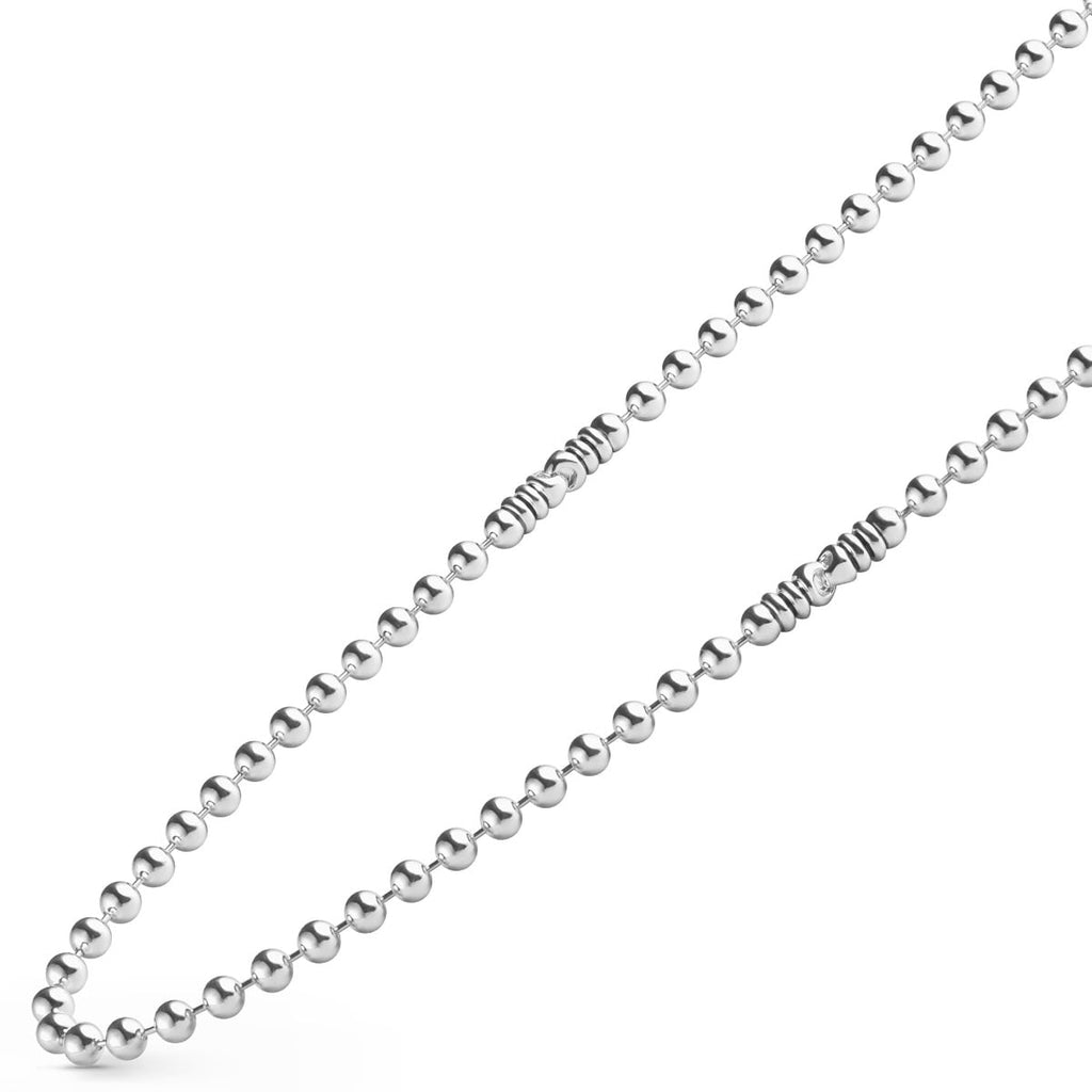 "Anthem" Silver Station Caviar Beaded 20" Necklace