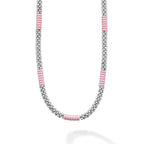 LAGOS "Pink Caviar" Silver Station Ceramic Beaded Necklace