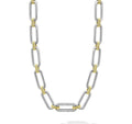 LAGOS "Signature Caviar" Two-Tone Link Single Station Diamond Necklace
