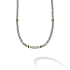 LAGOS "Black Caviar" Two-Tone Black Ceramic Caviar Diamond Necklace