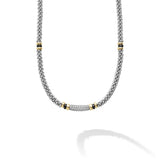 LAGOS "Black Caviar" Two-Tone Black Ceramic Caviar Diamond Necklace