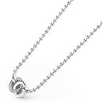 "Signature Caviar" Silver Interlocking Diamond Necklace