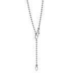 "Signature Caviar" Silver Interlocking Diamond Necklace