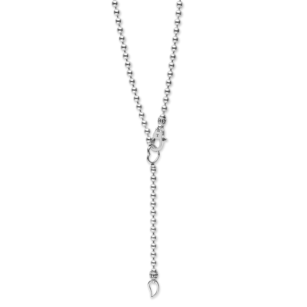 "Signature Caviar" Silver Interlocking Diamond Necklace