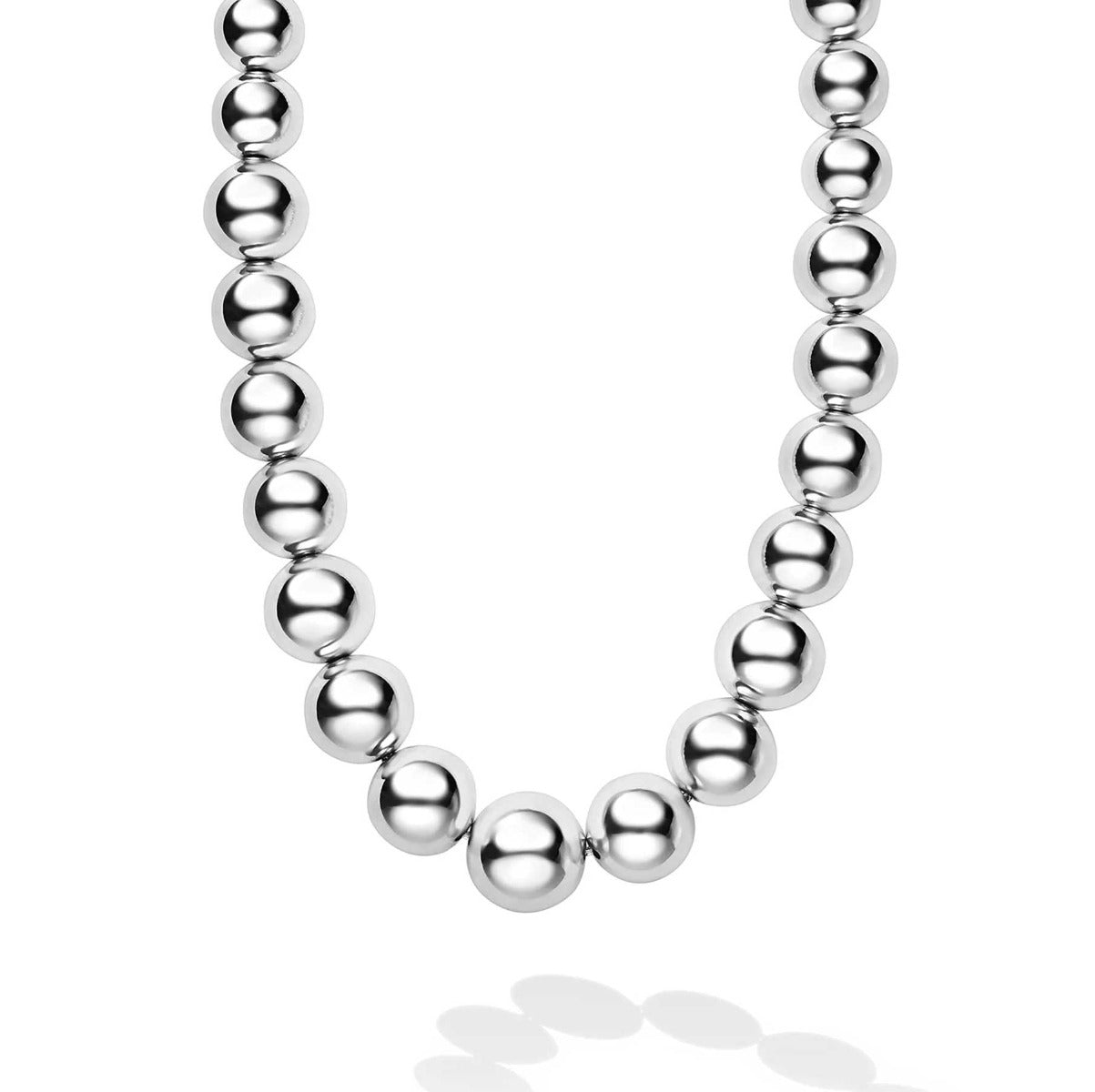 LAGOS "Caviar Bubbly" Silver Graduated Bead Necklace