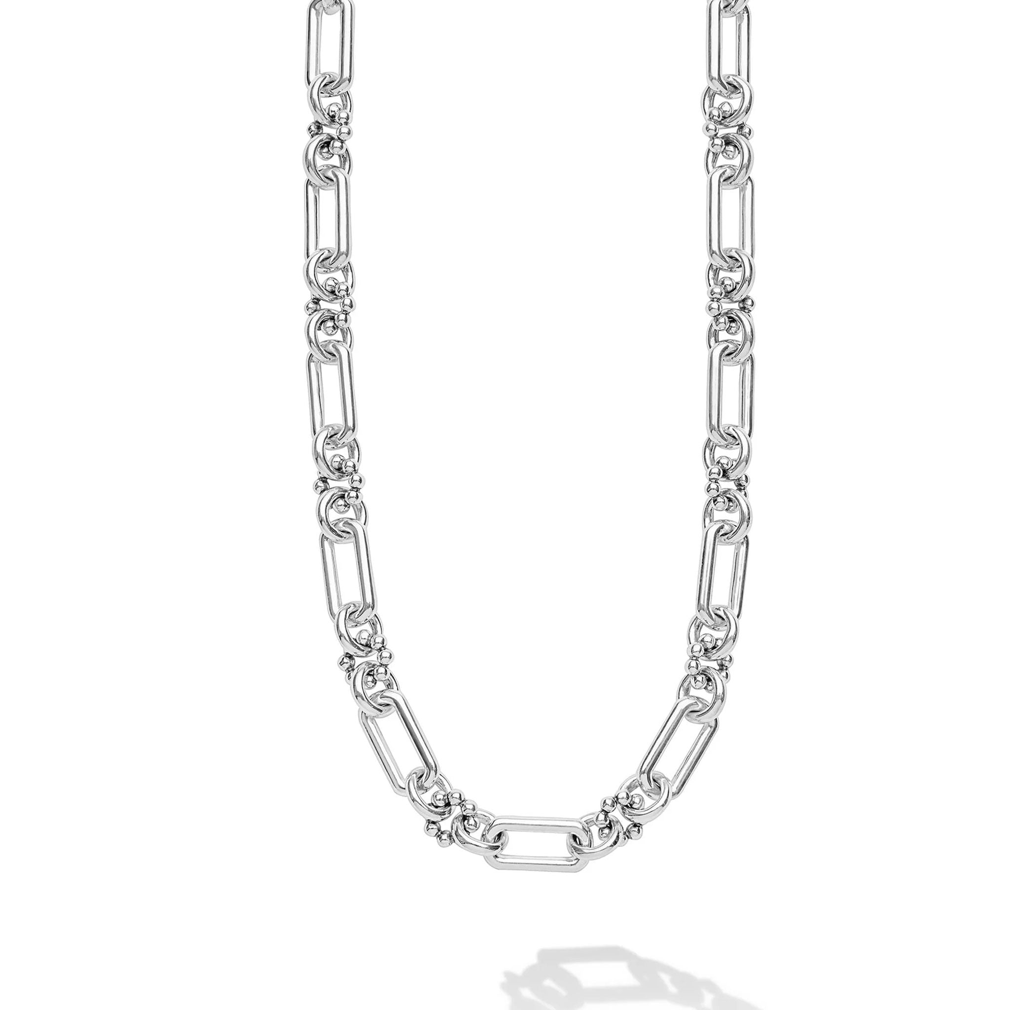 Signature Caviar Petite Sterling Silver Caviar Link Necklace