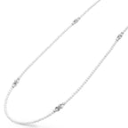 "Signature Caviar" White Agate & Sterling Silver Station 18" Necklace